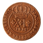 Brasil, XL Réis, 1814B. Cobre. AI C414. Sob. Estimado R$ 550,00 - 650,00