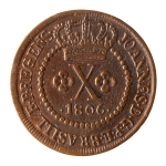 Brasil, X Réis, 1806R. Cobre. AI C425. Sob+. Estimado R$ 300,00 - 400,00