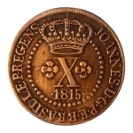 Brasil, X Réis, 1815R. Cobre. AI C428. Sob. Verniz. Estimado R$ 300,00 - 400,00
