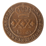 Brasil, XX Réis, 1813R. Cobre. AI C431. Hastes invertidas - Raro. MBC+. Estimado R$ 250,00 - 300,00