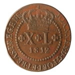 Brasil, XL Réis, 1812R. Cobre. AI C442. Data sem florões - escassa. Sob-. Estimado R$ 350,00 - 450,00