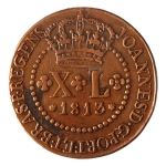 Brasil, XL Réis, 1813R. Cobre. AI C443. MBC/Sob. Estimado R$ 300,00 - 350,00