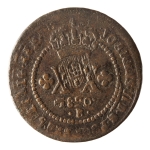 Brasil, XX Réis, 1820B. Cobre. AI C480. Com escudete. MBC. Estimado R$ 250,00 - 300,00