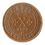 Brasil, X Réis, 1822R. Cobre. AI C504. Sob. Estimado R$ 200,00 - 280,00