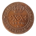 Brasil, XX Réis, 1820R. Cobre. AI C507. Sob. Estimado R$ 200,00 - 250,00