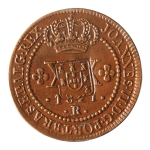 Brasil, XX Réis, 1821R. Cobre. AI C508. Com escudete. Linda. Sob/FC. Verniz. Estimado R$ 200,00 - 250,00