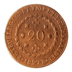 Brasil, 20 Réis, 1827R. Cobre. AI C583. MBC/Sob. Estimado R$ 150,00 - 200,00