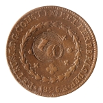 Brasil, 20 Réis, 1826R. Cobre. AI C590. Com carimbo geral de 10. MBC. Estimado R$ 50,00 - 70,00