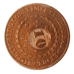 Brasil, 20 Réis, 1829R. Cobre. AI C593. Com carimbo geral de 10. MBC. Estimado R$ 50,00 - 70,00