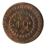 Brasil, 40 Réis, 1826R. Cobre. AI C598. Sob. Estimado R$ 250,00 - 300,00
