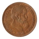 Brasil, 40 Réis, 1873. Bronze. AI B790. FC. Estimado R$ 650,00 - 750,00