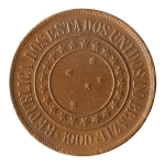 Brasil, 40 Réis, 1900. Bronze. AI B823. Sob/FC. Estimado R$ 150,00 - 200,00