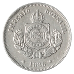 Brasil, 50 Réis, 1888. Cupro-Níquel. AI V027. FC. Estimado R$ 1000,00 - 1200,00