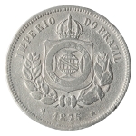 Brasil, 100 Réis, 1875. Cupro-Níquel. AI V005. Data rara. MBC+. Estimado R$ 550,00 - 650,00