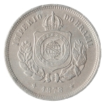 Brasil, 100 Réis, 1878. Cupro-Níquel. AI V008. MBC/Sob. Estimado R$ 150,00 - 200,00