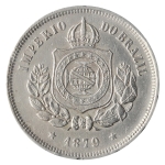 Brasil, 100 Réis, 1879. Cupro-Níquel. AI V009. Data escassa. MBC+. Estimado R$ 150,00 - 200,00
