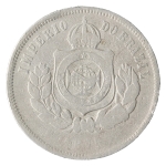 Brasil, 200 Réis, 1875. Cupro-Níquel. AI V018. Data rara. BC. Estimado R$ 150,00 - 200,00