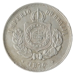 Brasil, 200 Réis, 1876. Cupro-Níquel. AI V019. MBC+. Estimado R$ 150,00 - 200,00
