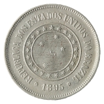 Brasil, 100 Réis, 1895. Cupro-Níquel. AI V039. FC. Estimado R$ 600,00 - 700,00