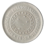 Brasil, 100 Réis, 1899. Cupro-Níquel. AI V043. Sob. Estimado R$ 450,00 - 550,00