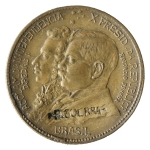 Brasil, 1000 Réis , 1922. Bronze-Alumínio. AI V123. 1º Centenário da Independência. Com carimbo S GUERRA. FC. Estimado R$ 100,00 - 150,00