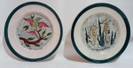 Pratos de coleção em cerâmica Prado com pintura Beija - Flor  e Cavalo Marinho Medidas:  24 de diâmetro cada um dos pratos com fio de cabelo.