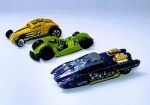 Hot Wheels - 3 Colecionáveis carrinhos - Sendo: Evil Twin, s000 Fast, Cloak and Dagger - Metal e plástico rígido. Conforme fotos. Medida maior: 8 x 3 cm.