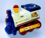Antigo e lindo Brinquedo Musical TALKING TRAIN - ORION EXPRESS - Item cf 990  - Acondicionado na caixa original - Sem marcas de uso  - Funcionamento: 4 pilhas AA - O brinquedo reproduz Som representando Trem - Porém não está se movimentando - Medida da caixa: 23 x 17 x 13 cm.