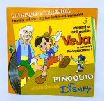 LP Compacto e Livro Educativo - Série Brinque e Aprenda Inglês - Historinha da Disney em: PINÓQUINHO. Livro com atividades, historinha e ilustrações que ajudam e ensinam a entender o idioma Inglês. 20 páginas - Ano: 1980 - Marcou época - Medida do livro: 8,5 x 8,5 cm. Obs: possuem anotações nas atividades.