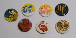7 lindos e colecionáveis Bottons - Medida de cada: 3,5 cm de diâmetro -