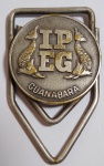 Colecionismo - Antigo e Colecionável prendedor de dinheiro do Instituto de previdência do Estado da Guanabara - Metal prateado - Randal - RJ - Medida: 5,5 x 3,5 x 0,5 cm.