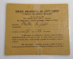 COLECIONISMO - União Brasileira de Escritores - Antigo cartão plastificado de participação no II Festival do Escritor Brasileiro - Ano 1961 - No super shopping Center Cidade Copacabana - RJ - Medida: 19 x 16 cm.