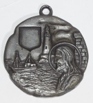 NUMISMÁTICA - MEDALHA BICENTENÁRIO DO NASCIMENTO DE MÉRE MARIE SAINT- POUX - FUNDADORA DA CONGREGRAÇÃO DOS SANTOS ANJOS - 1797 - 1997 - BRONZE - MEDIDA: 3,5 CM DE DIÂMETRO.