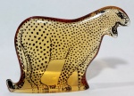 PALATNIK – Escultura cinética representando felino em resina de poliéster de manufatura Abraham Palatnik. Medindo 9 cm de altura por 13,5 cm de comprimento. 