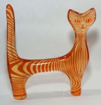 PALATNIK – Escultura cinética representando felino em resina de poliéster de manufatura Abraham Palatnik. Medindo 20 cm de altura por 18,5 cm de comprimento. 