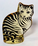 PALATNIK – Escultura cinética representando gato em resina de poliéster de manufatura Abraham Palatnik. Medindo 10 cm de altura por 8 cm de comprimento. 