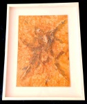 FRANZ KRAJCBERG (1921-2017) Pigmentos naturais em relevo s/ papel. Assinado e datado no C.I.D. Mede 70 x 50 cm sem moldura e 92 x 72 cm com moldura (moldura envidraçada).