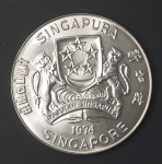 MOEDA EM PRATA 0,500 - DOLARES - SINGAPURA - PÁSSARO- ANO 1974