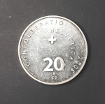 MOEDA EM PRATA 0,835 - 20 FRANCO - SUÍÇA - SINGAPURA - PONTE LUZERNE - ANO 2005