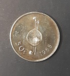 MOEDA EM PRATA 0,800 - 50 CENT - SWAZILÂNDIA - ANO 1968