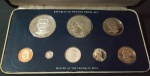 Panamá - 1975 - Raro estojo de 8 moedas - Proof Set Franklin Mint - A maior é de 5 Balboa - Prata 0,925 - 35,12 g - 39 mm.