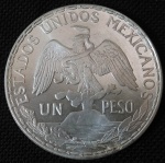México - 1912 - 1 Peso - Prata 0.900 - 27,07 g - 39 mm. Moeda comemorativa - FC