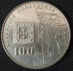 Portugal - 1987 - 100 Escudos - Centenário do Nascimento de Amadeo de Souza Cardoso -Cupro-Níquel, 16.6 g,  34 mm.