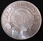 Singapura - 1977 - 10 Dólares - 10 Aniversário da ASEAN - Prata 0.500, 31.1 g,  40 mm - FC.