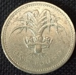 Inglaterra - 1985 - 1 Pound - Níquel-Latão, 9.5g,  22.5mm.