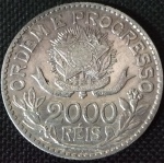 Brasil - 1913 -  2000 Réis - Prata 0.900, 20 g,  32.5 mm - Estrelas Soltas.