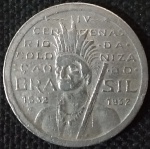 Brasil - 1932 - 100 Réis - 400 anos de colonização do Brasil - Cupro-Níquel, 5 g,  21 mm.