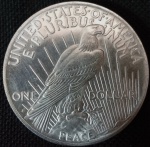 USA - 1922 - One Dollar - Dólar da Paz - Prata 0.900, 26.73 g,  38.1 mm.