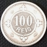 Portugal - 1900 - 100 Réis - Cupro-Níquel, 4g,  22.4mm - Ótimo estado.