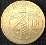 Brasil - 1938 - 2000 Réis - Alumínio-Bronze, 8.7g,  26.3mm - Borda Poligonal.